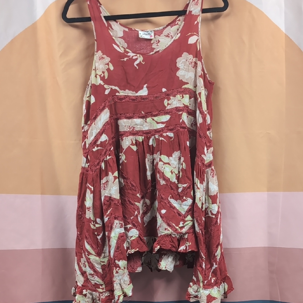 Free People Floral Sleeveless Tunic
